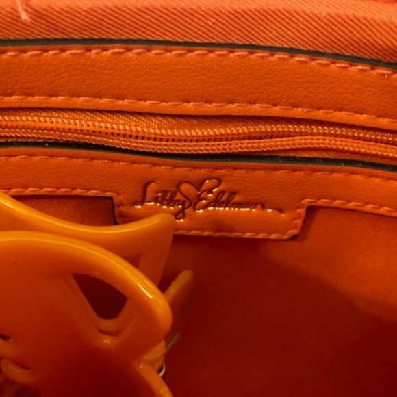 NEW Woven RAFFIA & ORANGE Pleather CLUTCH PURSE *Crystal DOLPHIN KEY FOB* Pocket - Picture 9 of 11